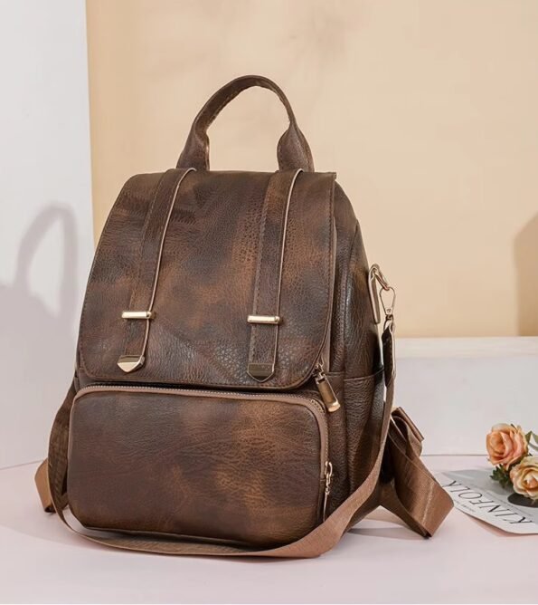 Mochila Vintage Impermeable de Poliéster con Respaldo Ergonómico - Imagen 3