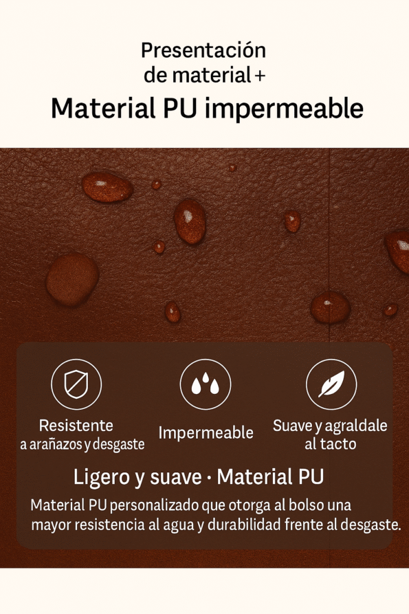Mochila Femenina PU Impermeable Antirrobo con USB y Porta Laptop - Imagen 3