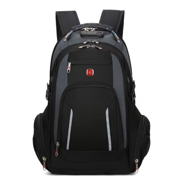 Mochila Vintage Oxford Unisex – USB Integrado e Impermeable con Diseño Geométrico - Imagen 3