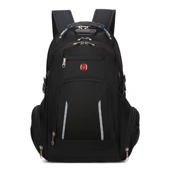 Mochila Vintage Oxford Unisex – USB Integrado e Impermeable con Diseño Geométrico - Imagen 4