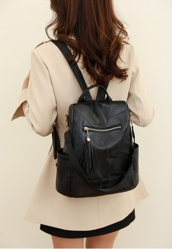 Mochila Femenina PU Impermeable Antirrobo con USB y Porta Laptop - Imagen 12