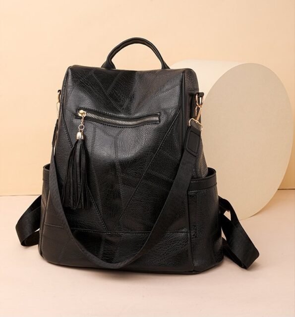 Mochila Femenina PU Impermeable Antirrobo con USB y Porta Laptop - Imagen 11