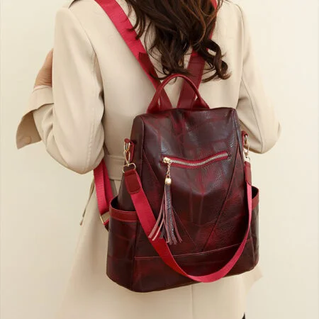 Mochila Femenina PU Impermeable Antirrobo