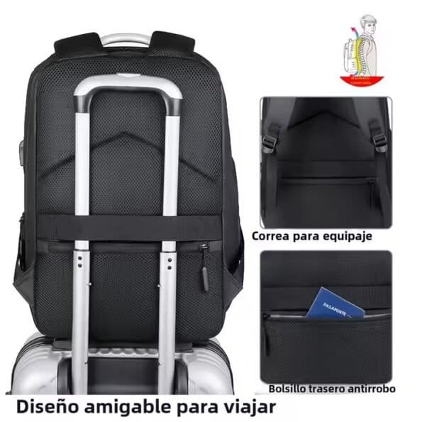 Mochila USB y Antirrobo Oxford Multifuncional- Seguridad y Conectividad en Movimiento - Imagen 2