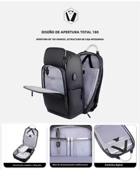 Mochila USB y Antirrobo Oxford Multifuncional- Seguridad y Conectividad en Movimiento - Imagen 3