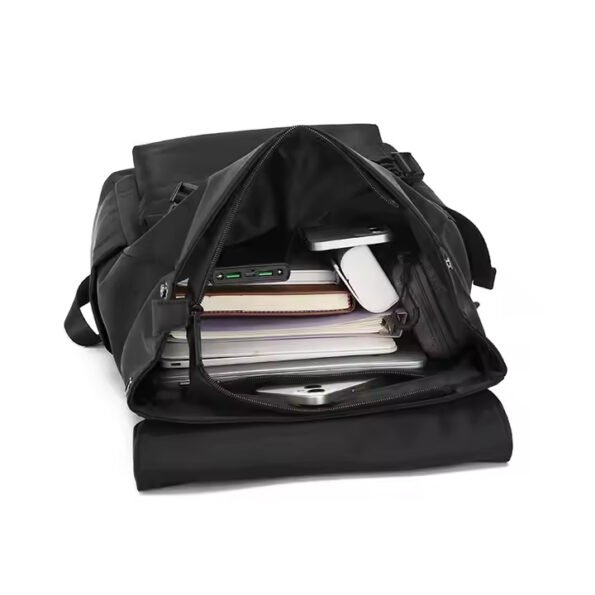 Mochila Oxford Marco Externo – Impermeable, USB Integrado y Estilo Piedra para Escuela, Viajes y Negocios - Imagen 4