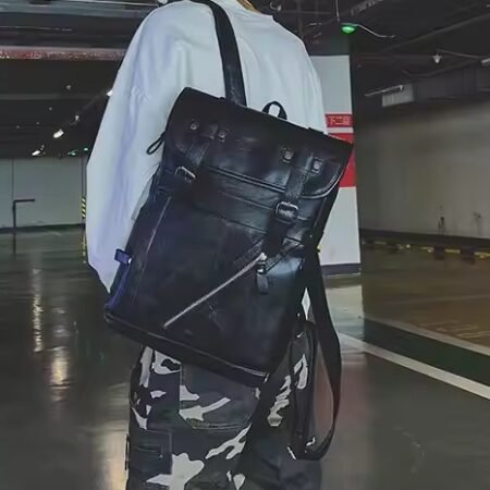Mochila PU Normcore Minimalista para Todas las Estaciones Unisex