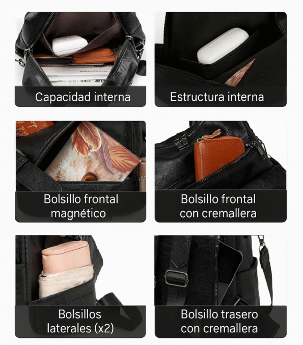 Mochila Impermeable de Estilo Preppy Inglés con Asas Suaves y Correa Ergonómica - Imagen 3